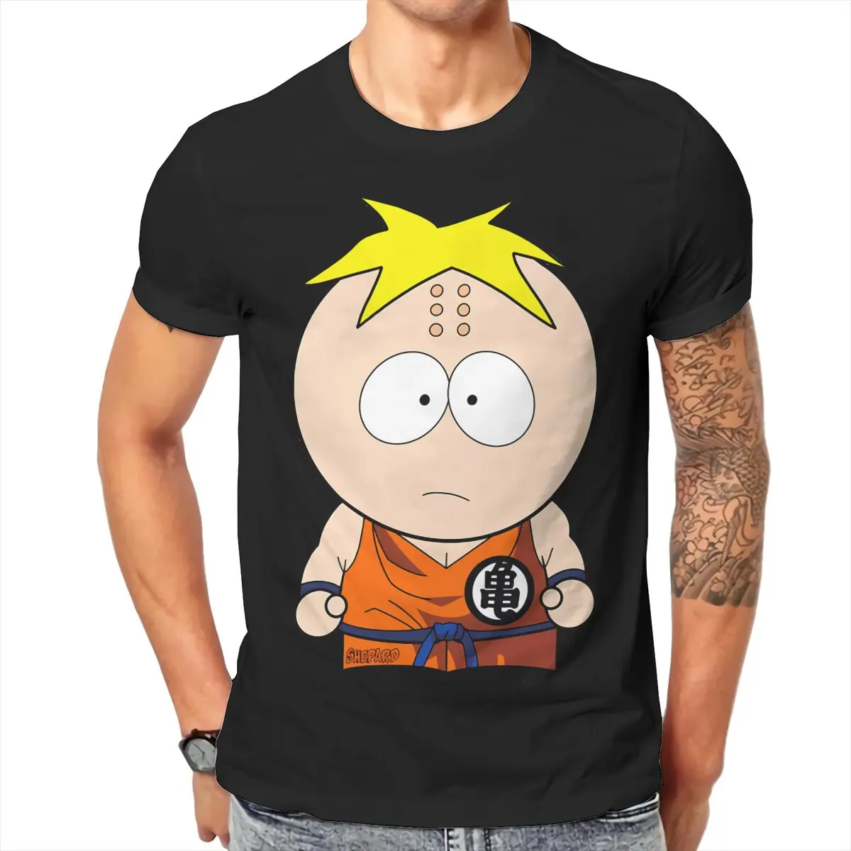 Мужская футболка Krilin Stotch крутой стиль тема S-southpark хипстерская с круглым вырезом и