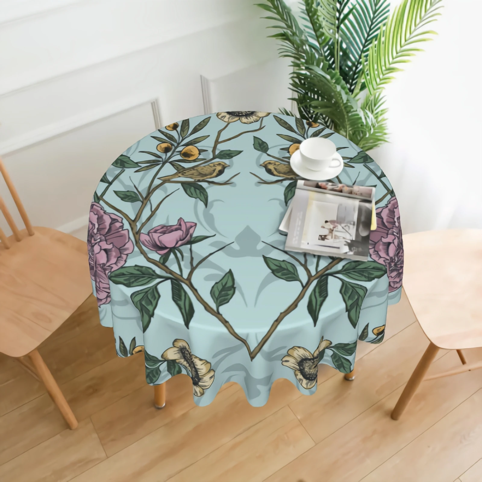Retro Peony Flower Round Tablecloth Waterproof Colorful Flowers Birds Table Cloth Wrinkle Free Decorative Tablecloths Cover 
Retro Peony Flower Round Tablecloth Waterproof Colorful Flowers Birds Table Cloth Wrinkle Free Decorative Tablecloths Cover