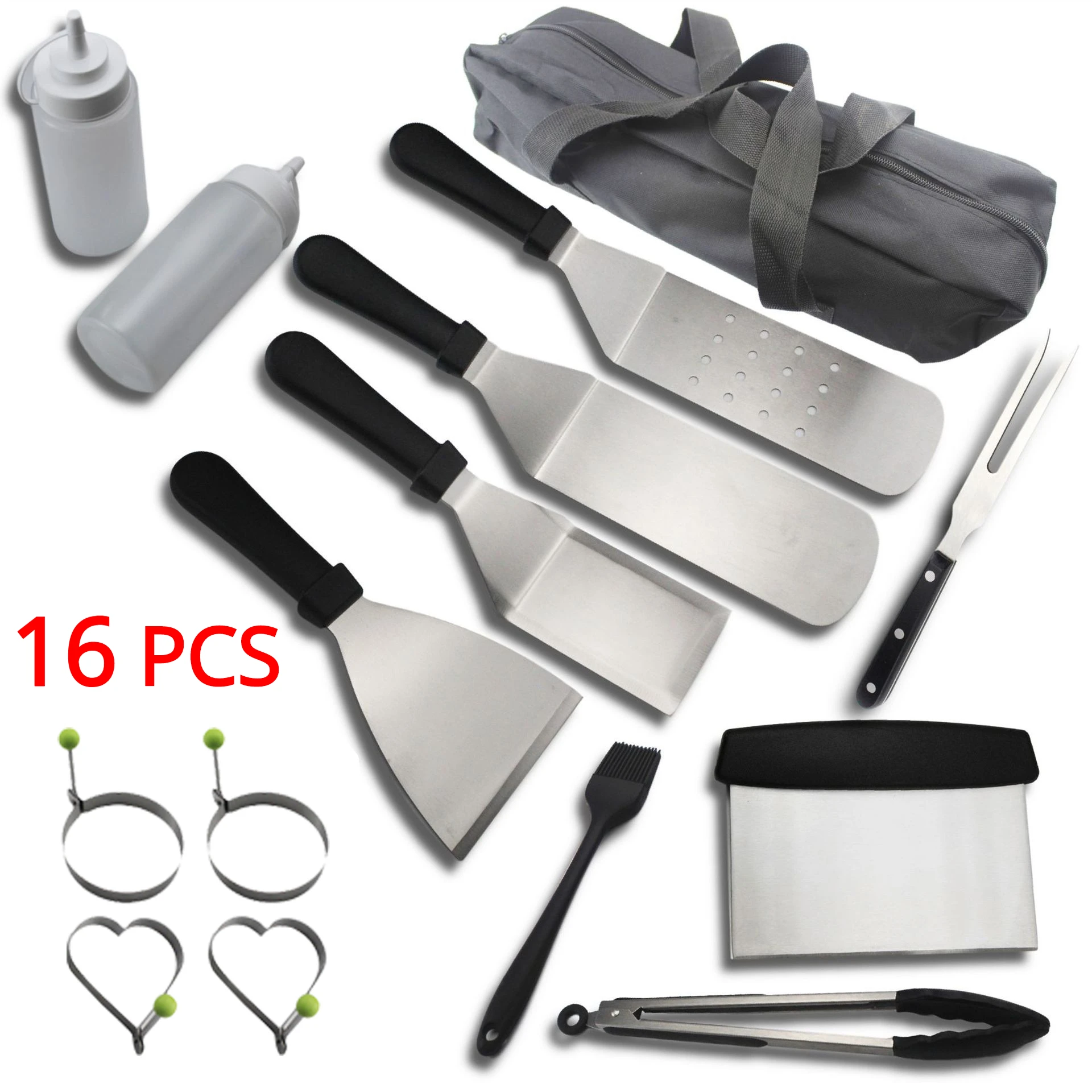 Grill Set Heavy Duty BBQ Accessories,BBQ Tool Set Grill Accessories with Spatula,Fork,Brush Gifts,Stainless Steel Grill Tools
Grill Set Heavy Duty BBQ Accessories,BBQ Tool Set Grill Accessories with Spatula,Fork,Brush Gifts,Stainless Steel Grill Tools