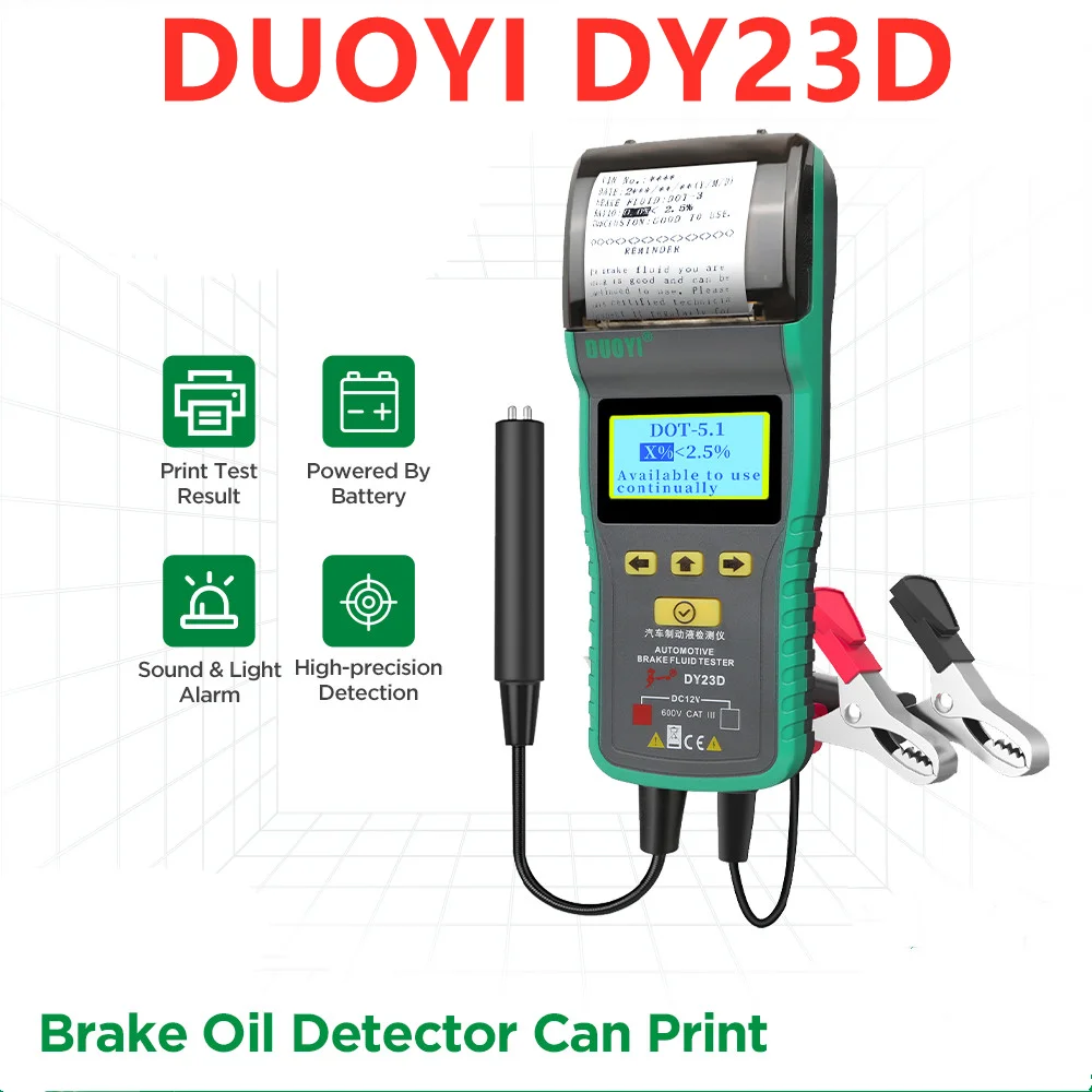 Автомобильный тестер тормозной жидкости A + DUOYI DY23D для DOT3/ DOT4/ DOT5.1, измеритель тормозной жидкости с ЖК-дисплеем, тестер тормозной жидкости
Автомобильный тестер тормозной жидкости A + DUOYI DY23D для DOT3/ DOT4/ DOT5.1, измеритель тормозной жидкости с ЖК-дисплеем, тестер тормозной жидкости