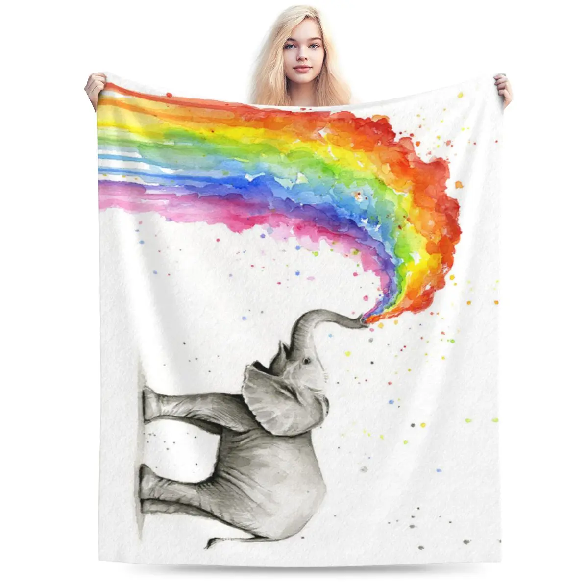 Rainbow Elephant Soft Flannel Throw Blanket for Couch Bed Sofa Cover Blanket Warm Blankets Travel Blanket
Rainbow Elephant Soft Flannel Throw Blanket for Couch Bed Sofa Cover Blanket Warm Blankets Travel Blanket