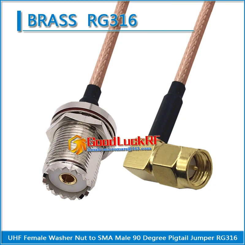 1X PL259 SO239 UHF Female O-ring Bulkhead Washer Nut to SMA Male 90 Degree Right Angle Coaxial Pigtail Jumper RG316 extend Cable
1X PL259 SO239 UHF Female O-ring Bulkhead Washer Nut to SMA Male 90 Degree Right Angle Coaxial Pigtail Jumper RG316 extend Cable