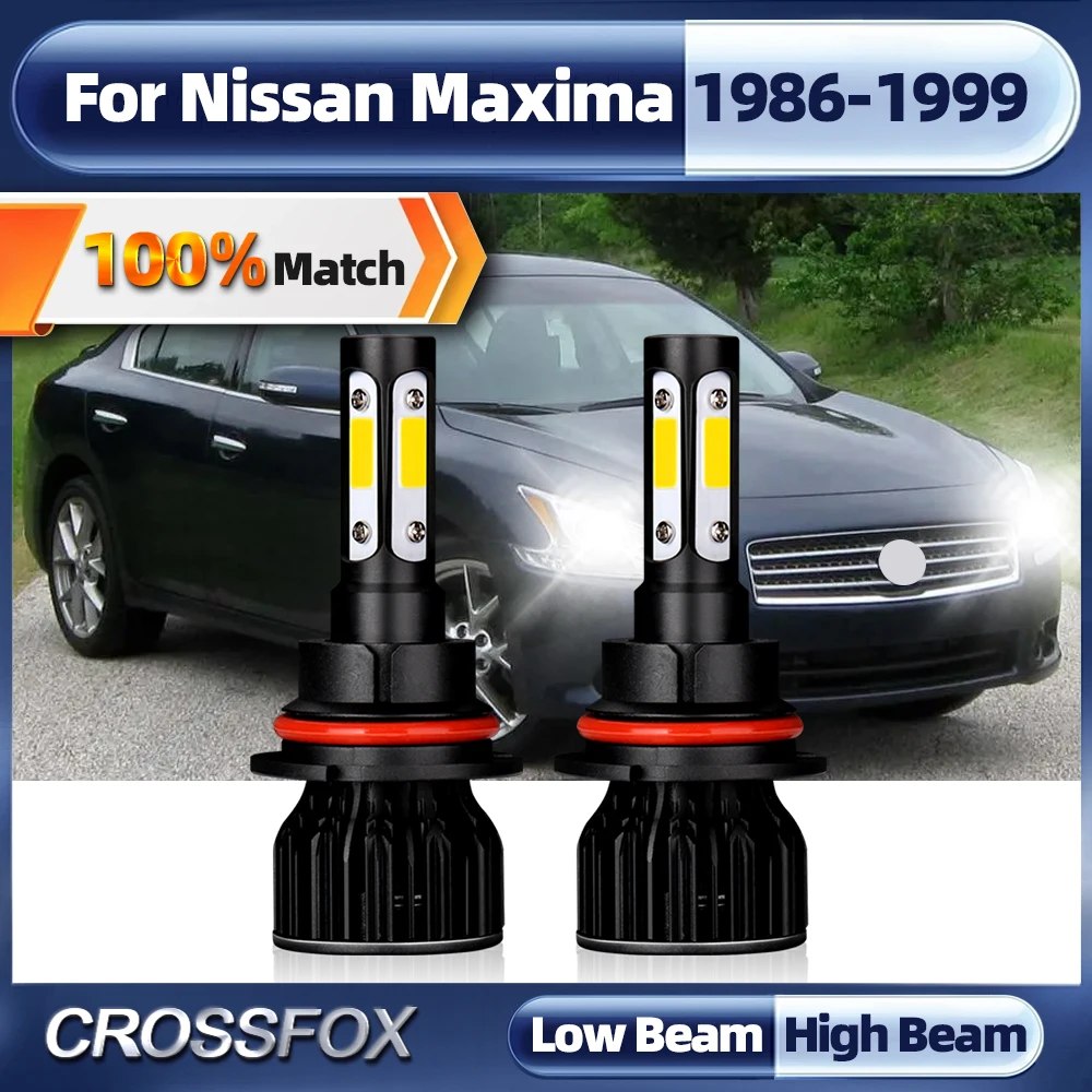 

9004 светодиодные лампы для фар 120 Вт 20000LM Canbus автомобильные светильник 12В 6000 К Автомобильные фары для Nissan Maxima 1986-1995 1996 1997 1998 1999