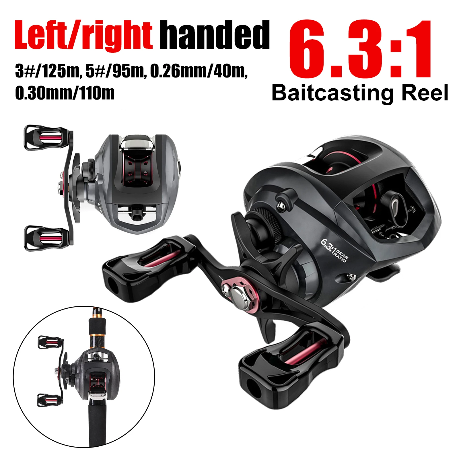 Lightweight Baitcasting Reels 8KG Fishing Reel Max Drag 6.3:1 Ratio Adjustable Magnetic Brake System Saltwater Freshwater Reel
Lightweight Baitcasting Reels 8KG Fishing Reel Max Drag 6.3:1 Ratio Adjustable Magnetic Brake System Saltwater Freshwater Reel