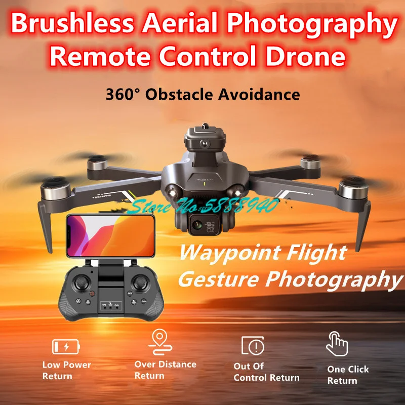 Brushless Aerial Photography Remote Control Drone 360° Obstacle Avoid 8K ESC Dual Camera Smart GPS Follow Me WIFI FPV RC Drone
Brushless Aerial Photography Remote Control Drone 360° Obstacle Avoid 8K ESC Dual Camera Smart GPS Follow Me WIFI FPV RC Drone