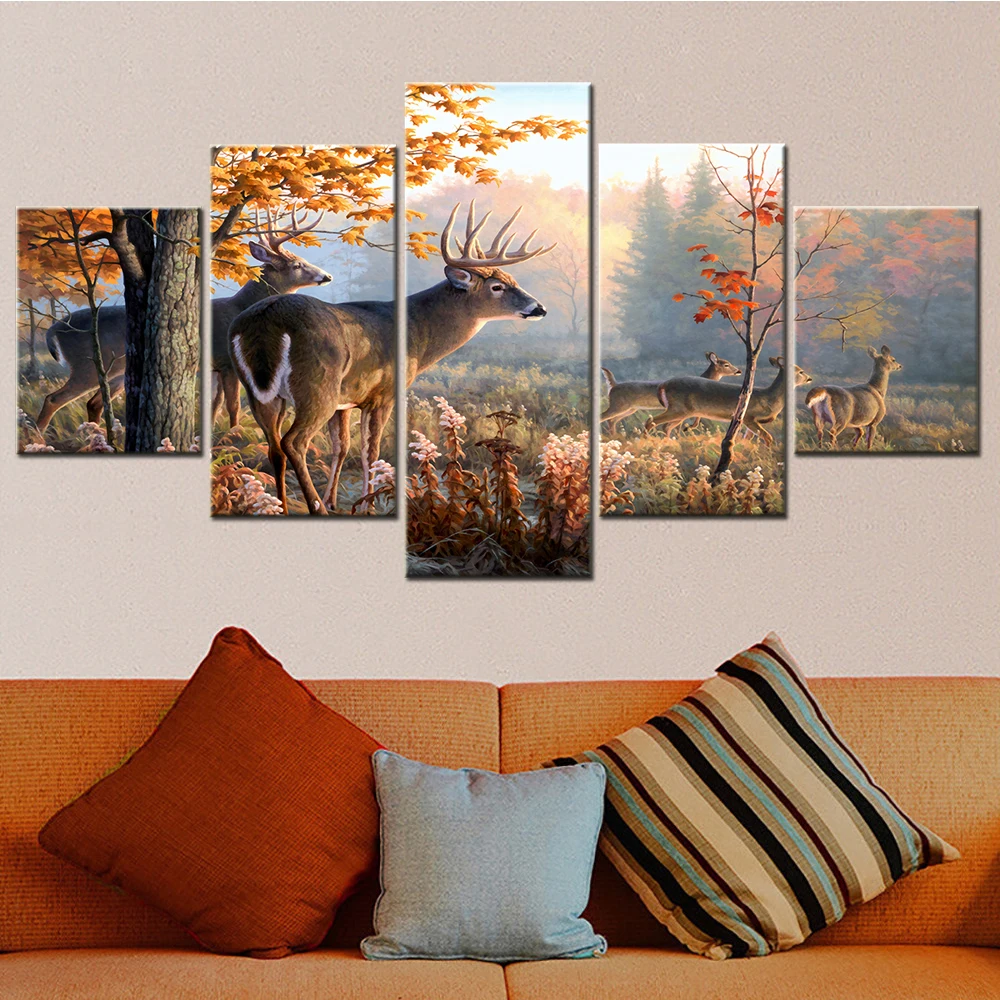 Deers in Woods Canvas Wall Art Pictures Modular Painting Canvas for Living Room Decoration Salon Modern Home Decor Framework
Deers in Woods Canvas Wall Art Pictures Modular Painting Canvas for Living Room Decoration Salon Modern Home Decor Framework