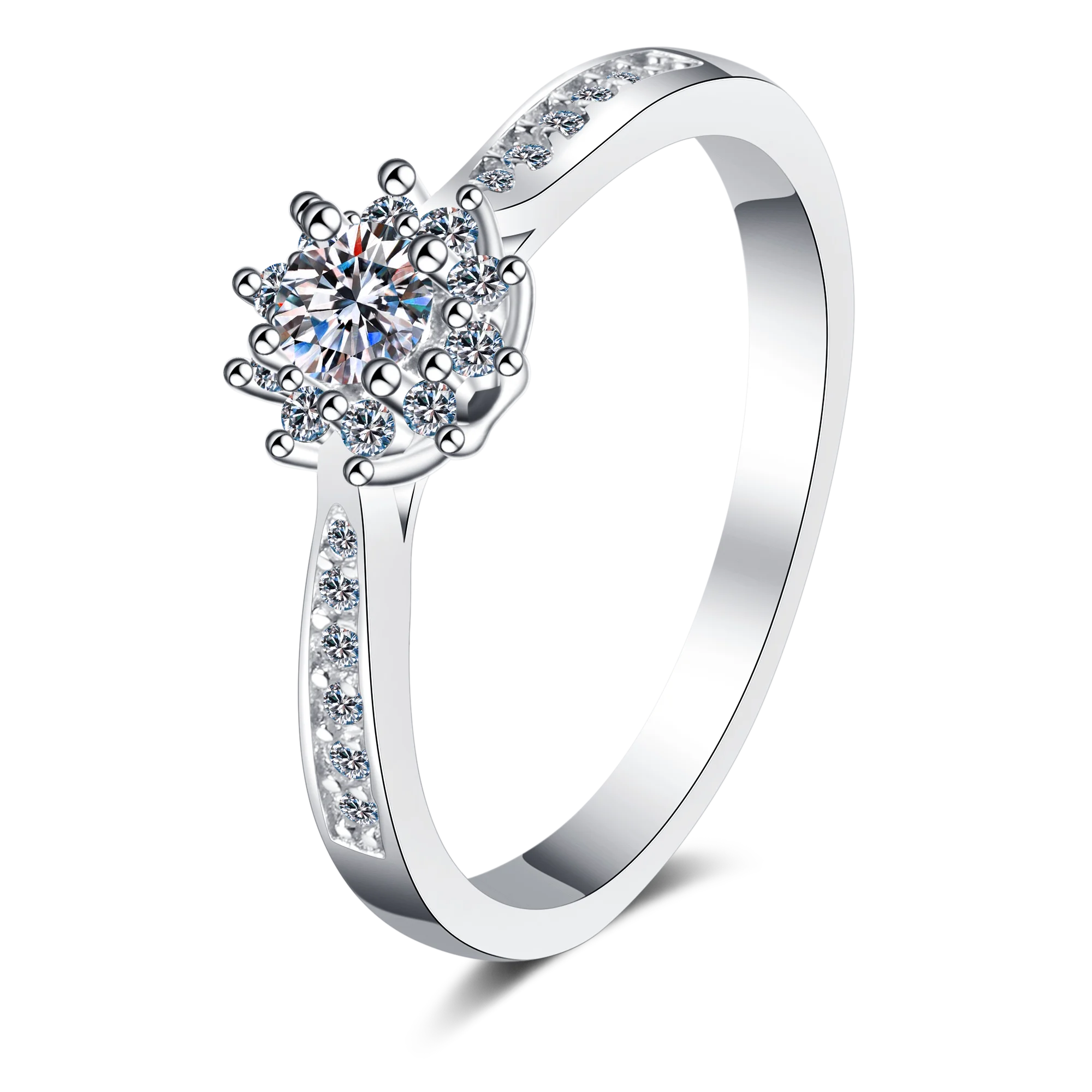 Aisne Real 0.2 ct VVS1 D Color Moissanite Wedding Rings For Women Engagement White Gold Color 925 Sterling Silver Jewelry Ring
Aisne Real 0.2 ct VVS1 D Color Moissanite Wedding Rings For Women Engagement White Gold Color 925 Sterling Silver Jewelry Ring