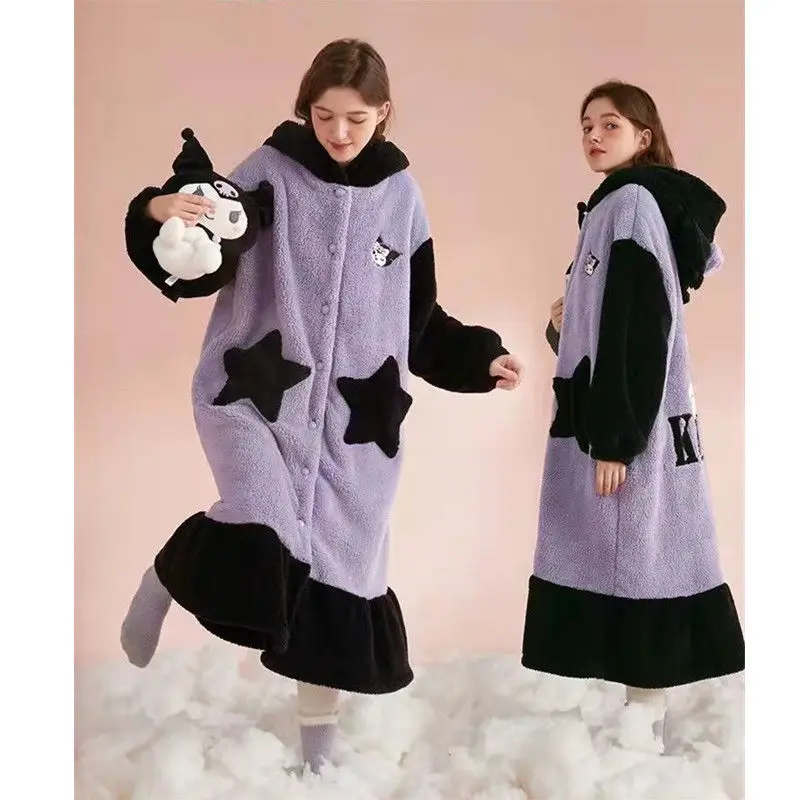 Женская зимняя пижама из кораллового флиса Hello Kitty, женская зимняя длинная ночная рубашка, утепленная теплая Домашняя одежда на осень и зиму
Женская зимняя пижама из кораллового флиса Hello Kitty, женская зимняя длинная ночная рубашка, утепленная теплая Домашняя одежда на осень и зиму