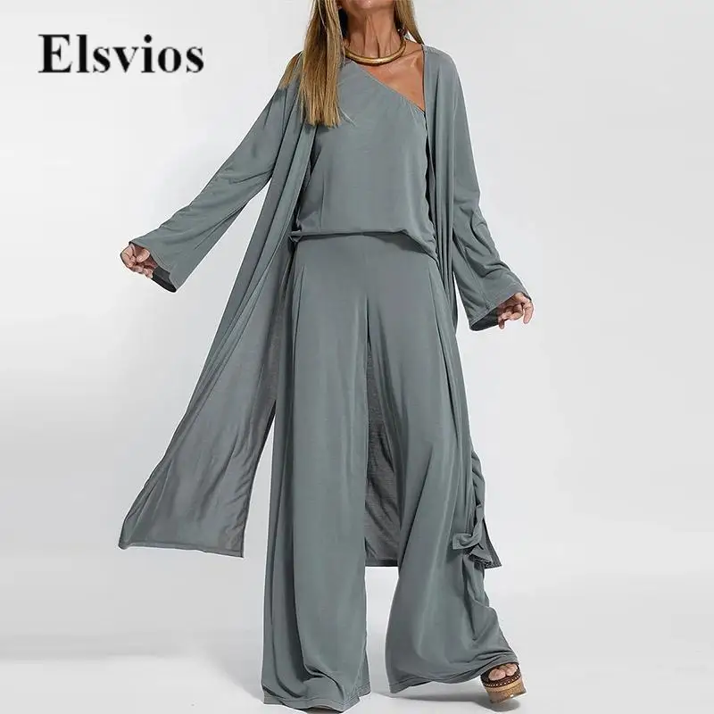 Office Lady Casual Set Women Elegant 4 pc Outfit Solid Fashion Skew Collar T-shirt + Long Sleeve Coat+ Vest Cardigan +Pants Suit
Office Lady Casual Set Women Elegant 4 pc Outfit Solid Fashion Skew Collar T-shirt + Long Sleeve Coat+ Vest Cardigan +Pants Suit