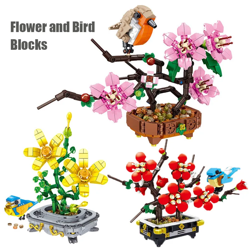 Flower and Bird Building Blocks Diy Creative Potted Bouquet Mini Brick Home Decoration Children's Assembled Toys Holiday Gift
Flower and Bird Building Blocks Diy Creative Potted Bouquet Mini Brick Home Decoration Children's Assembled Toys Holiday Gift
