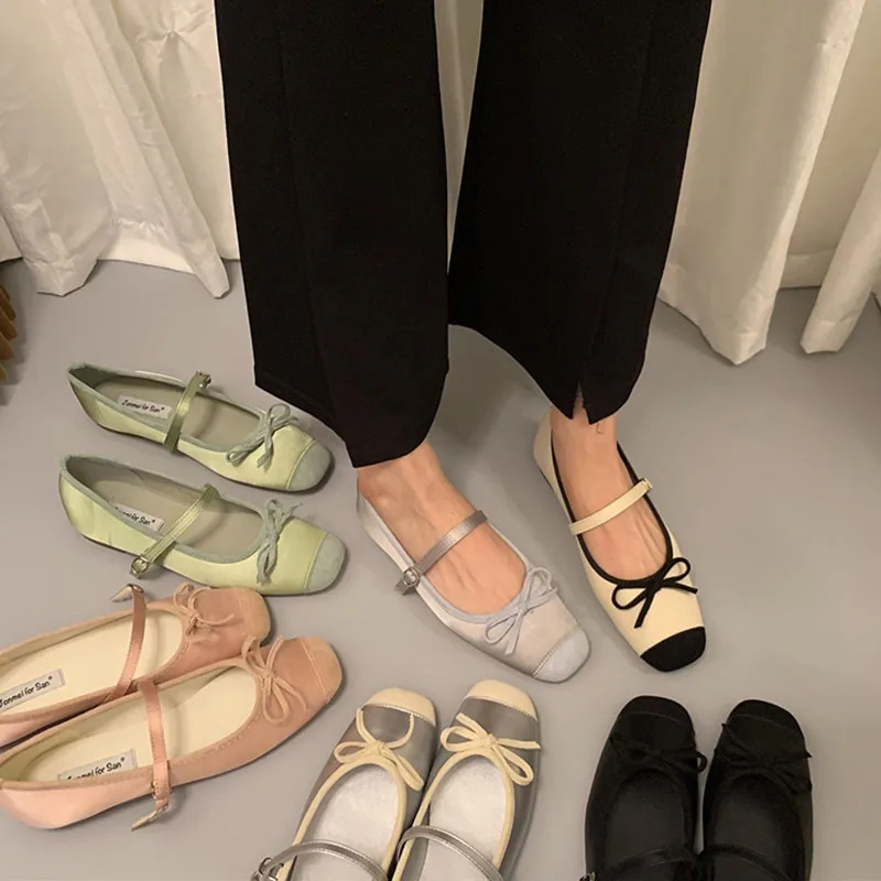 

2023 Women Flat Shoes Fashion Round Toe Shallow Slip On Ladies Soft Ladies Mary Jane Ballerinas Flat Heel Casual Ballet Shoes
