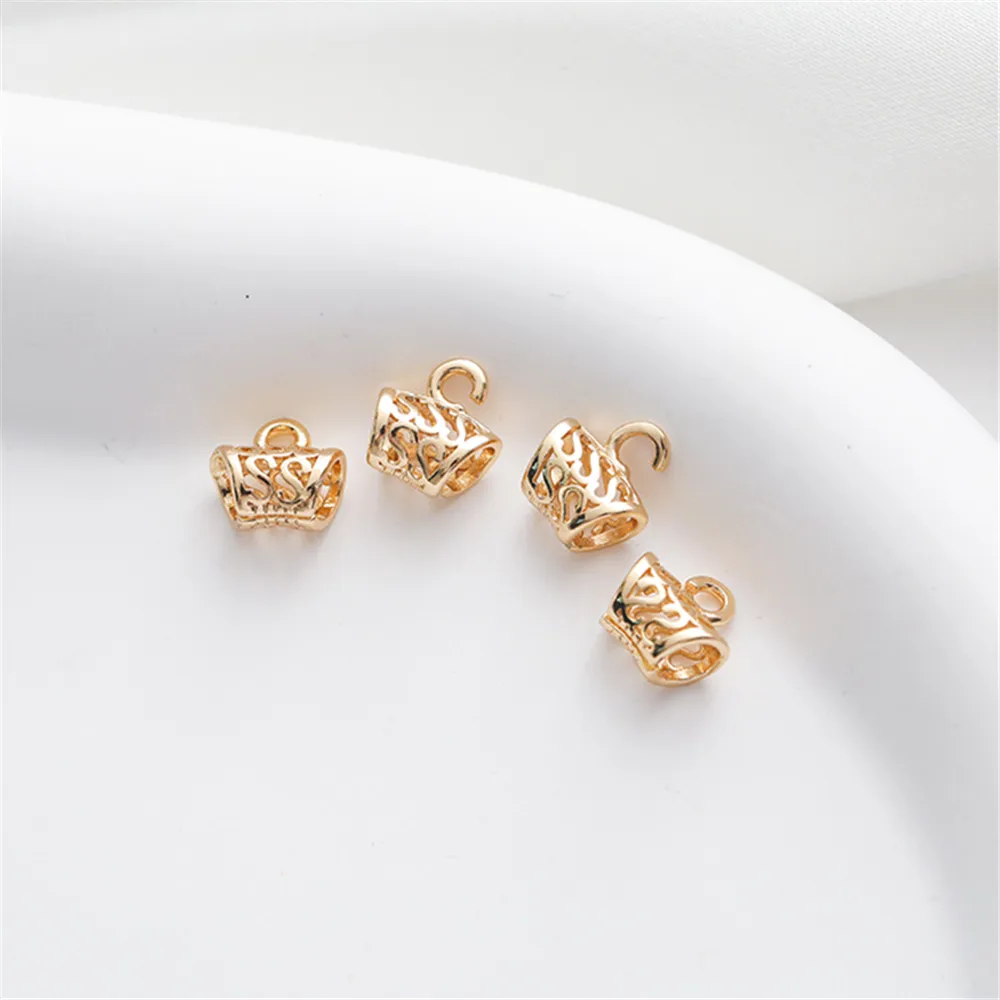 14K Gold Plated Bracelet Hollowed Out Bucket Bead with Hanging Ring Pendant Buckle DIY Handmade Necklace Headpiece Accessories
14K Gold Plated Bracelet Hollowed Out Bucket Bead with Hanging Ring Pendant Buckle DIY Handmade Necklace Headpiece Accessories