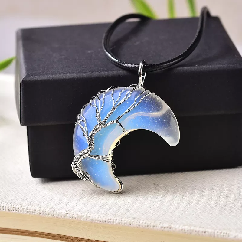 1PC Natural Crystal Pendant Tree Of Life Moon Shape Reiki Polished Mineral Jewelry Healing Stone For Men Women Jewelry Gift
1PC Natural Crystal Pendant Tree Of Life Moon Shape Reiki Polished Mineral Jewelry Healing Stone For Men Women Jewelry Gift