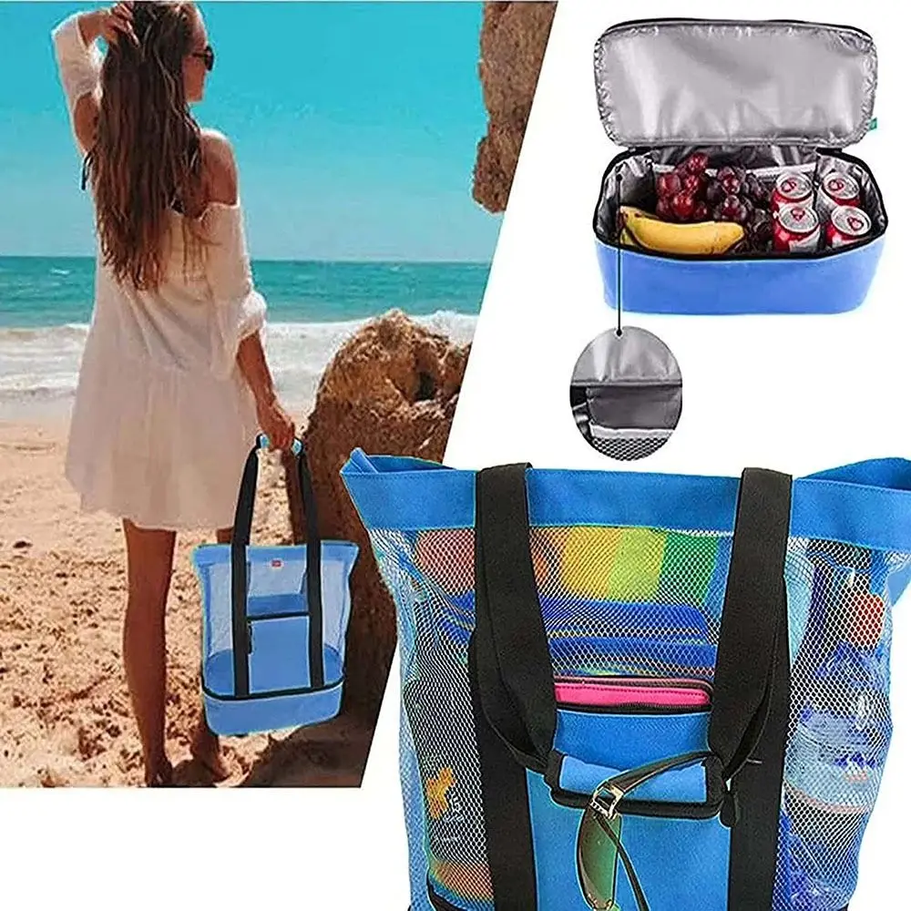 Women Large Capacity Mesh Beach Shopping Bag Double-Layer Insulation Picnic Oxford Cloth Bag Holiday Park Sports Bags
Women Large Capacity Mesh Beach Shopping Bag Double-Layer Insulation Picnic Oxford Cloth Bag Holiday Park Sports Bags