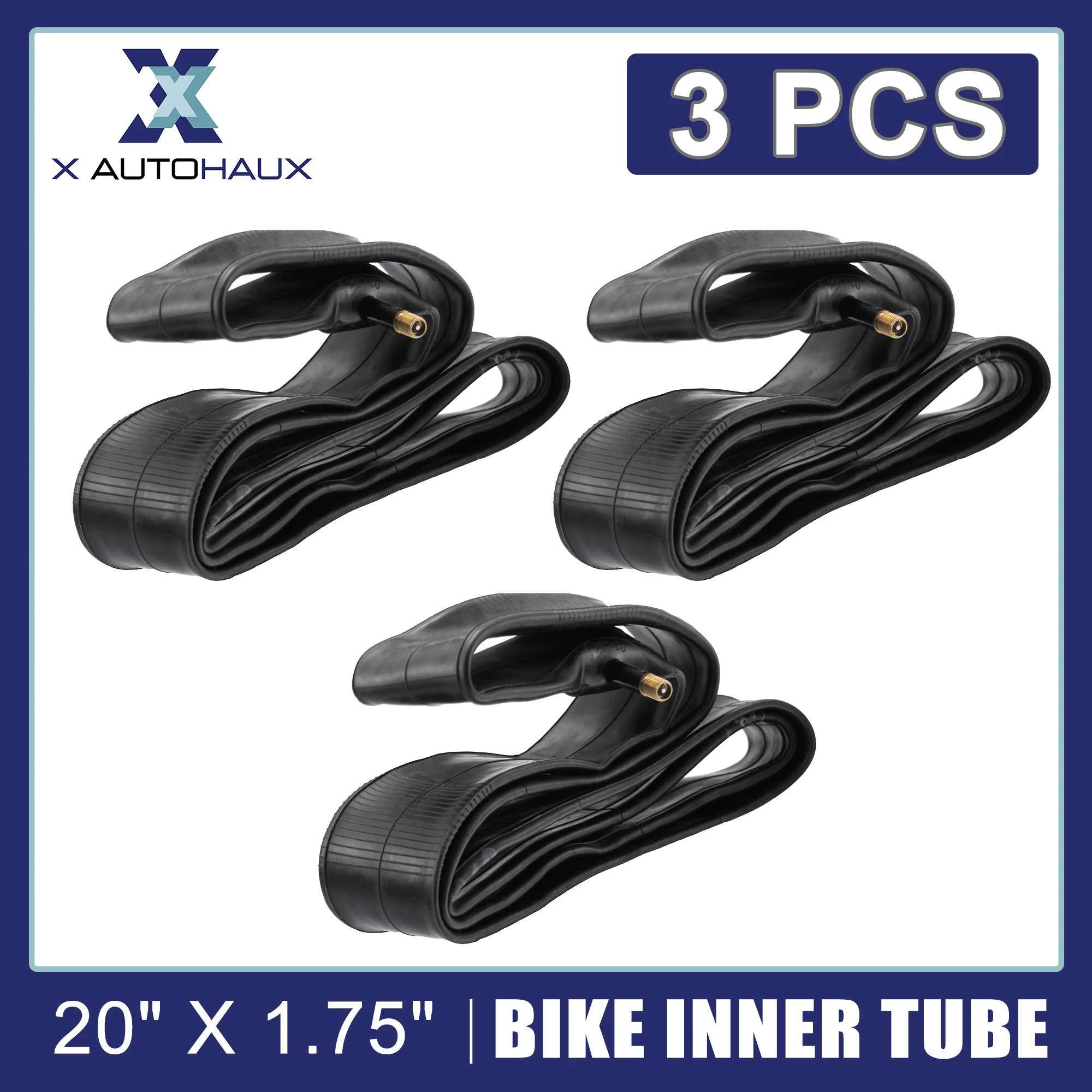 

X Autohaux 20"x1.75" 20"x 2.125" Bike Inner Tube Straight Valve MTB Bicycle Rubber Tire Interior