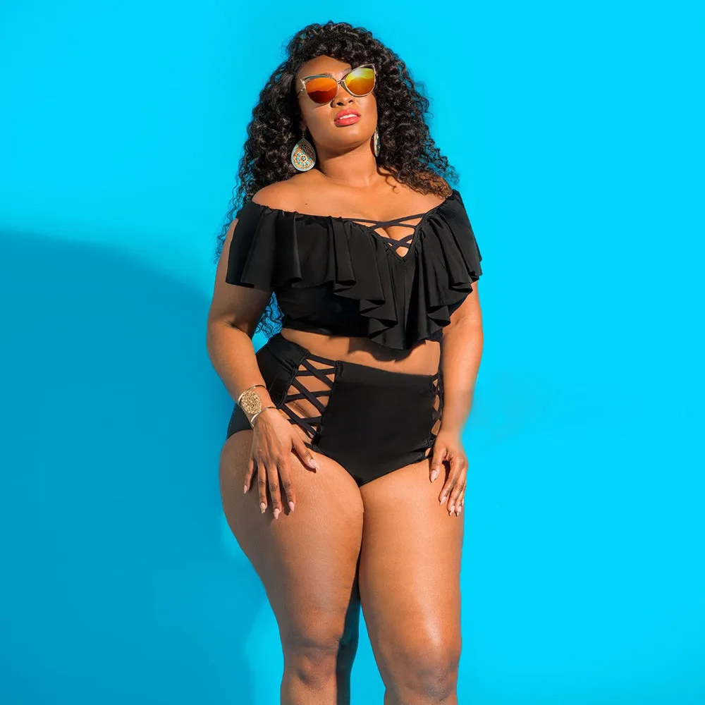 Plus Size Women Bikini Set Bandage Hollow Out High Waist Slash Neck Push-up Padded Solid Color Bathing Swimwear Swimsuit
Plus Size Women Bikini Set Bandage Hollow Out High Waist Slash Neck Push-up Padded Solid Color Bathing Swimwear Swimsuit