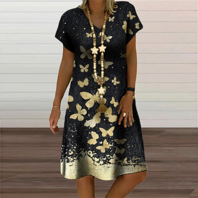 Butterfly 3D Printed Mini Dress for Women's Clothing Summer Autumn 2021 New Fashion V-Neck Loose Oversized Casual Dresses Female
Butterfly 3D Printed Mini Dress for Women's Clothing Summer Autumn 2021 New Fashion V-Neck Loose Oversized Casual Dresses Female