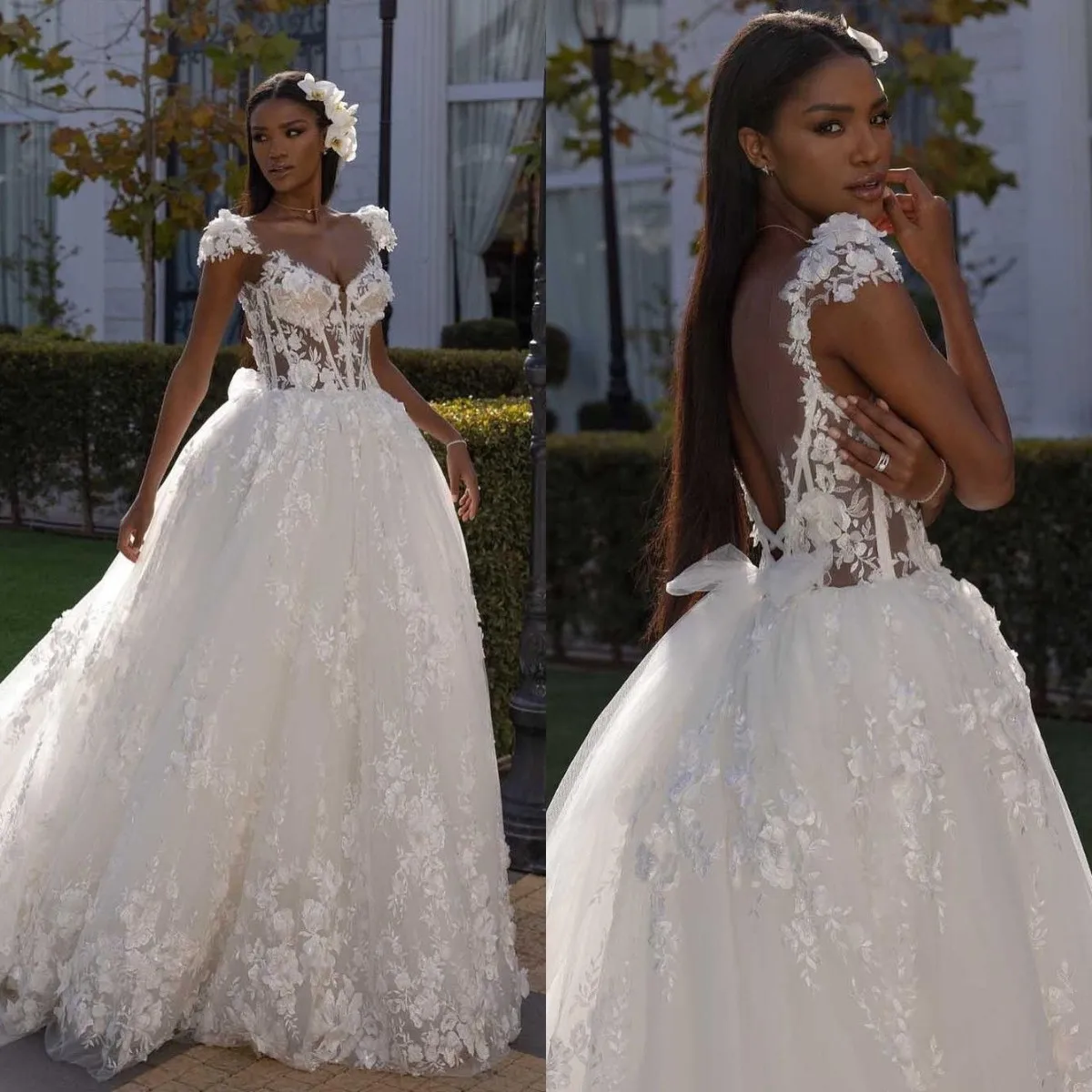 Boho Style Wedding Dresses for Bride Corset Flowers Wedding Guest Dress Illusion Backless Summer Beach vestidos de novia
Boho Style Wedding Dresses for Bride Corset Flowers Wedding Guest Dress Illusion Backless Summer Beach vestidos de novia