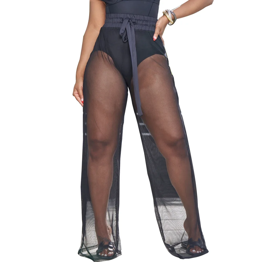 See Through Mesh Trousers For Women Wide Leg Long Pants Loose Streetwear Sexy Casual Summer Style 2022 Rock High Waist Solid
See Through Mesh Trousers For Women Wide Leg Long Pants Loose Streetwear Sexy Casual Summer Style 2022 Rock High Waist Solid