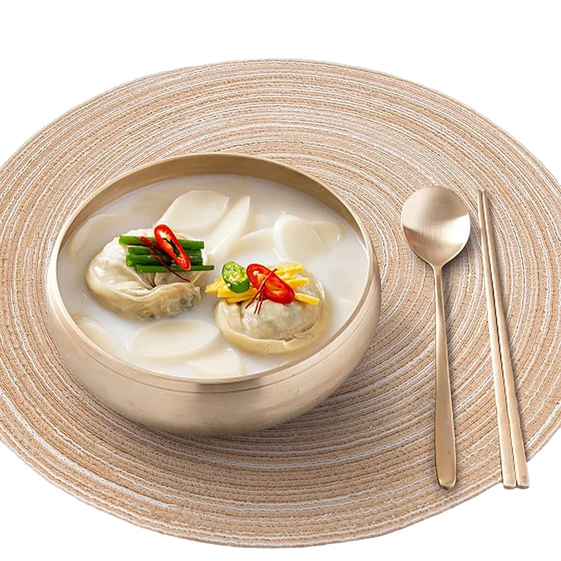 Inyahome Round Table Placemats Braided Cotton Place Mats Pads 14 Inch for Kitchen Dining Table Holiday Party Kitchen Accessories
Inyahome Round Table Placemats Braided Cotton Place Mats Pads 14 Inch for Kitchen Dining Table Holiday Party Kitchen Accessories