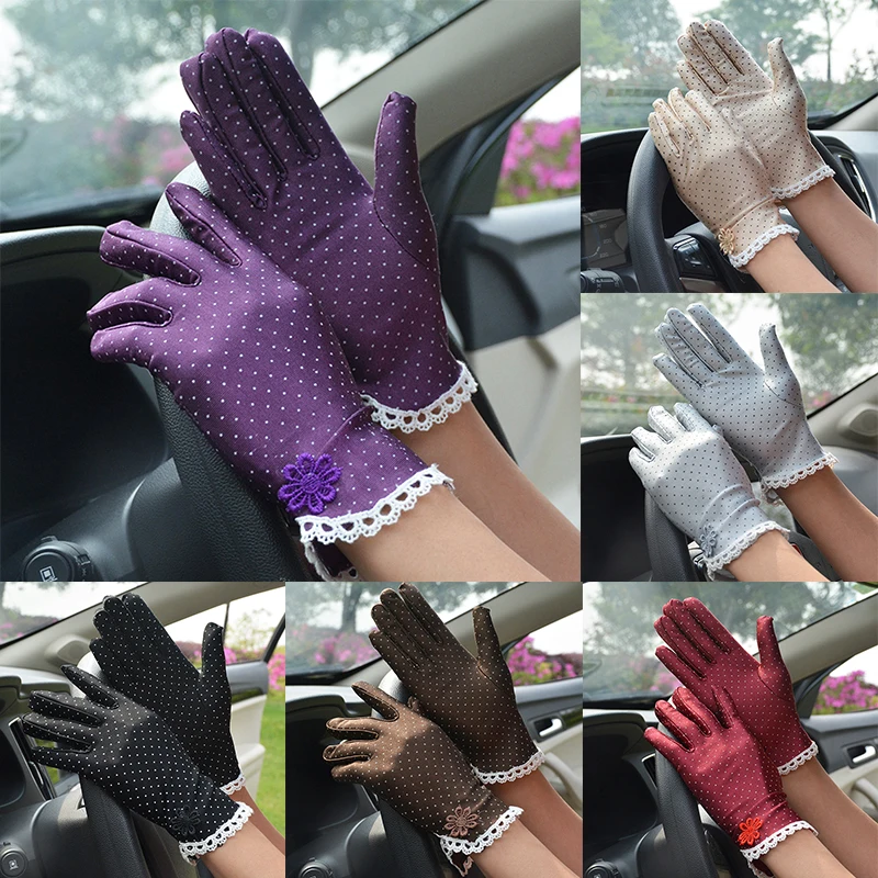 Fashion Women Gloves Ladies Summer Sunscreen Gloves Cute Dot Lace Patchwork Thin Touch Screen Gloves Breathable Driving Gloves
Fashion Women Gloves Ladies Summer Sunscreen Gloves Cute Dot Lace Patchwork Thin Touch Screen Gloves Breathable Driving Gloves