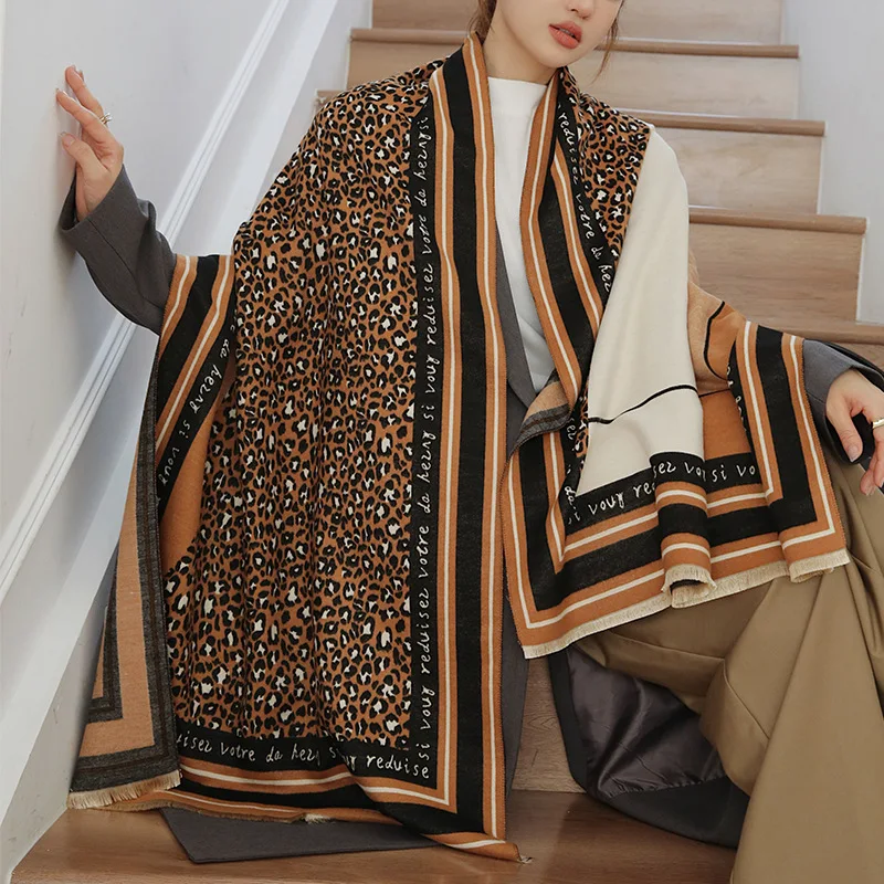 

Кашемировый зимний шарф для женщин 2023 дизайнерские шали из пашмины с принтом женские роскошные брендовые теплые толстые палантины Bufanda