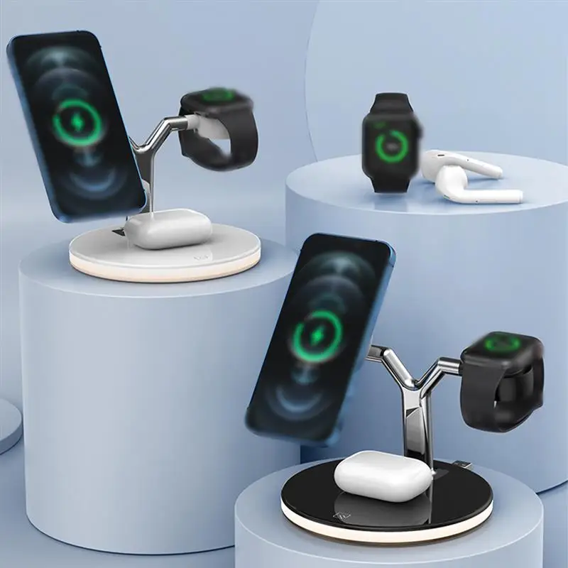 3 in 1 Magnetic Wireless Charger Stand For iPhone 12 13 Mini Pro Max/Apple Watch 15W Fast Charging Dock Station For Airpods Pro
3 in 1 Magnetic Wireless Charger Stand For iPhone 12 13 Mini Pro Max/Apple Watch 15W Fast Charging Dock Station For Airpods Pro