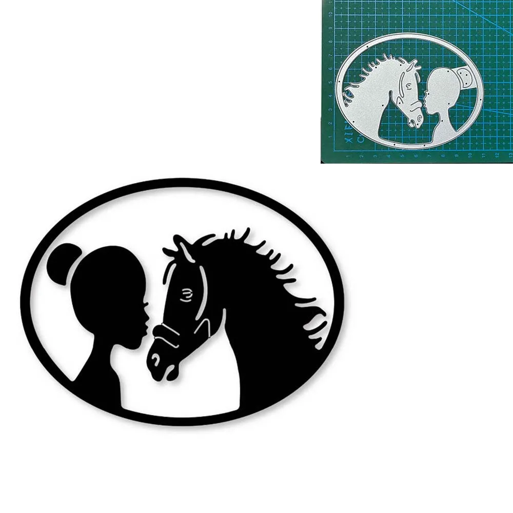 

Women and horses Metal Cutting Dies For DIY Scrapbook Cutting Die Paper Cards Embossed Decorative Stencils 2022 New