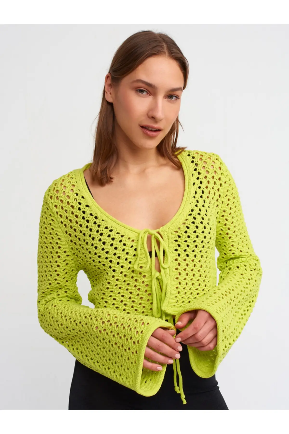 Women's Cardigan 60130 Lace-Up Front sportswear-Lime Casual Knitted Quality Fashion Cardigan Sweaters Loose Sweater Jumper
Women's Cardigan 60130 Lace-Up Front sportswear-Lime Casual Knitted Quality Fashion Cardigan Sweaters Loose Sweater Jumper