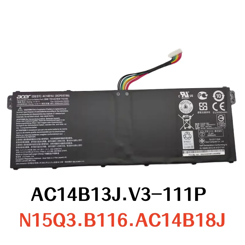 For Acer N15Q3 B116 V3-111P AC14B18J AC14B13J laptop Original battery Perfect compatibility and smooth use
For Acer N15Q3 B116 V3-111P AC14B18J AC14B13J laptop Original battery Perfect compatibility and smooth use
