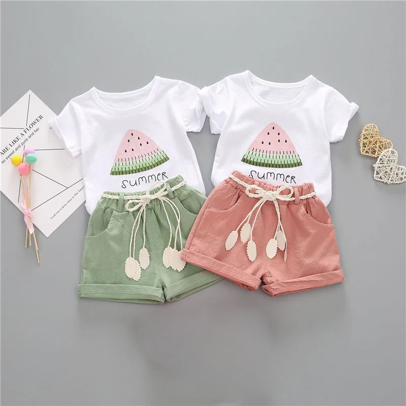 Baby Girls Clothes Sets Summer Printed Clothing Short Sleeve Top+ Shorts 2Pcs Sweet Kids Cotton Outfits 1-4 Years
Baby Girls Clothes Sets Summer Printed Clothing Short Sleeve Top+ Shorts 2Pcs Sweet Kids Cotton Outfits 1-4 Years