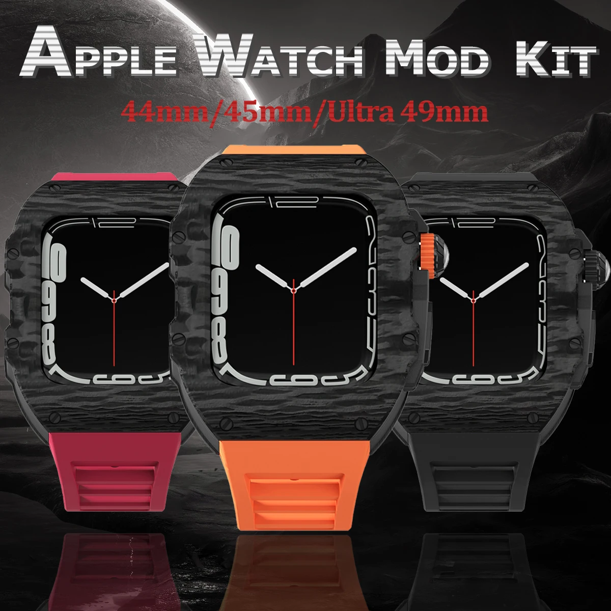 Роскошный чехол из углеродного волокна для Apple Watch Series 8 Ultra 49 мм 45 мм 44 для iWatch7 6 5 4 металлический ободок модифицированный комплект резиновый ...
Роскошный чехол из углеродного волокна для Apple Watch Series 8 Ultra 49 мм 45 мм 44 для iWatch7 6 5 4 металлический ободок модифицированный комплект резиновый ...