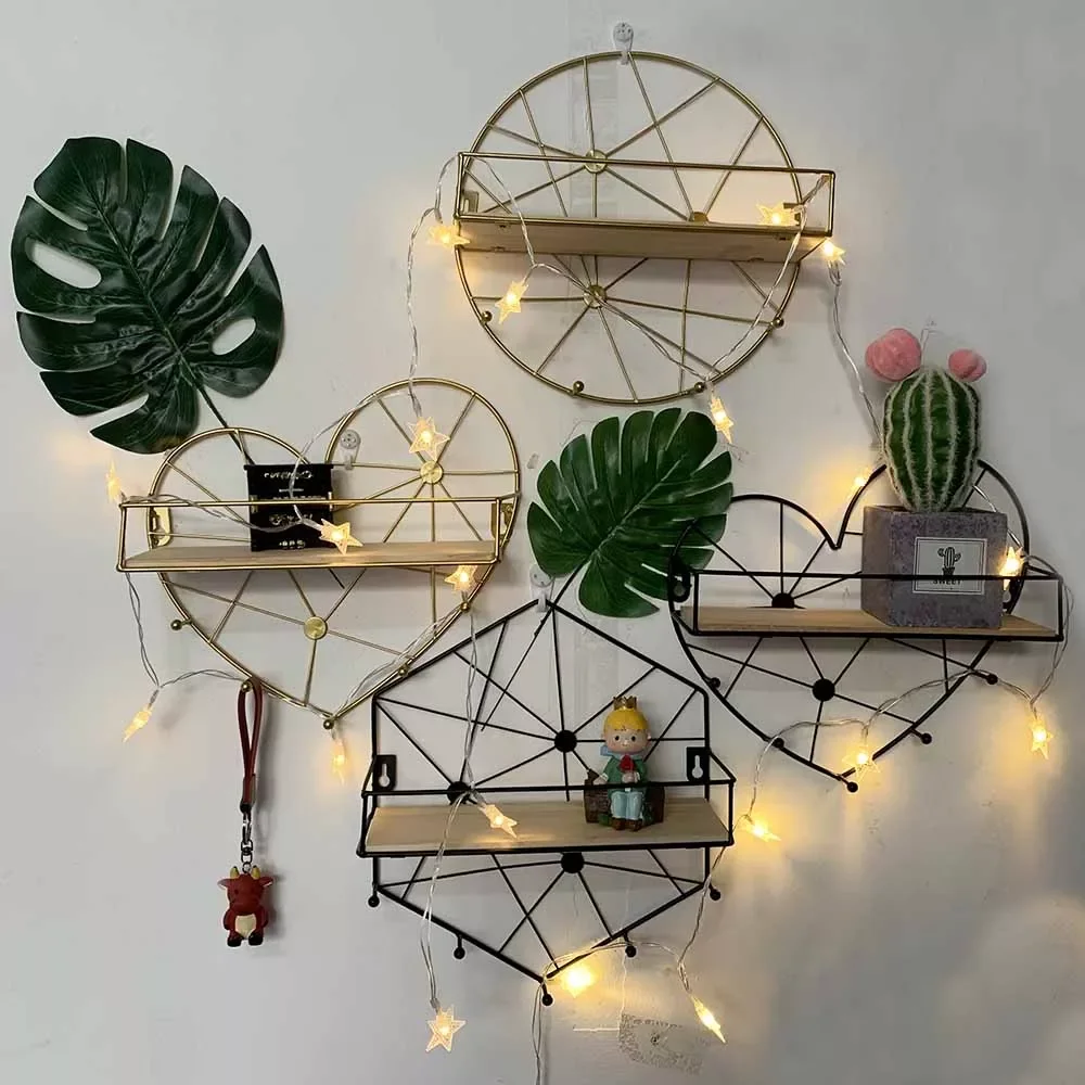 Modern Simple wrought iron hook wall shelf creative home living room wall decoration storage rack
Modern Simple wrought iron hook wall shelf creative home living room wall decoration storage rack