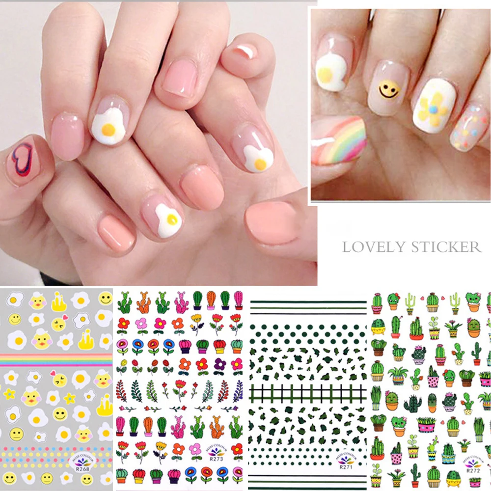 Trendy Nail Art Sticker Cute Fried Egg Leopard Cactus 3D Charm Manicure Decal Slider DIY Adhesive Manicure Decora Tips Wholesale
Trendy Nail Art Sticker Cute Fried Egg Leopard Cactus 3D Charm Manicure Decal Slider DIY Adhesive Manicure Decora Tips Wholesale