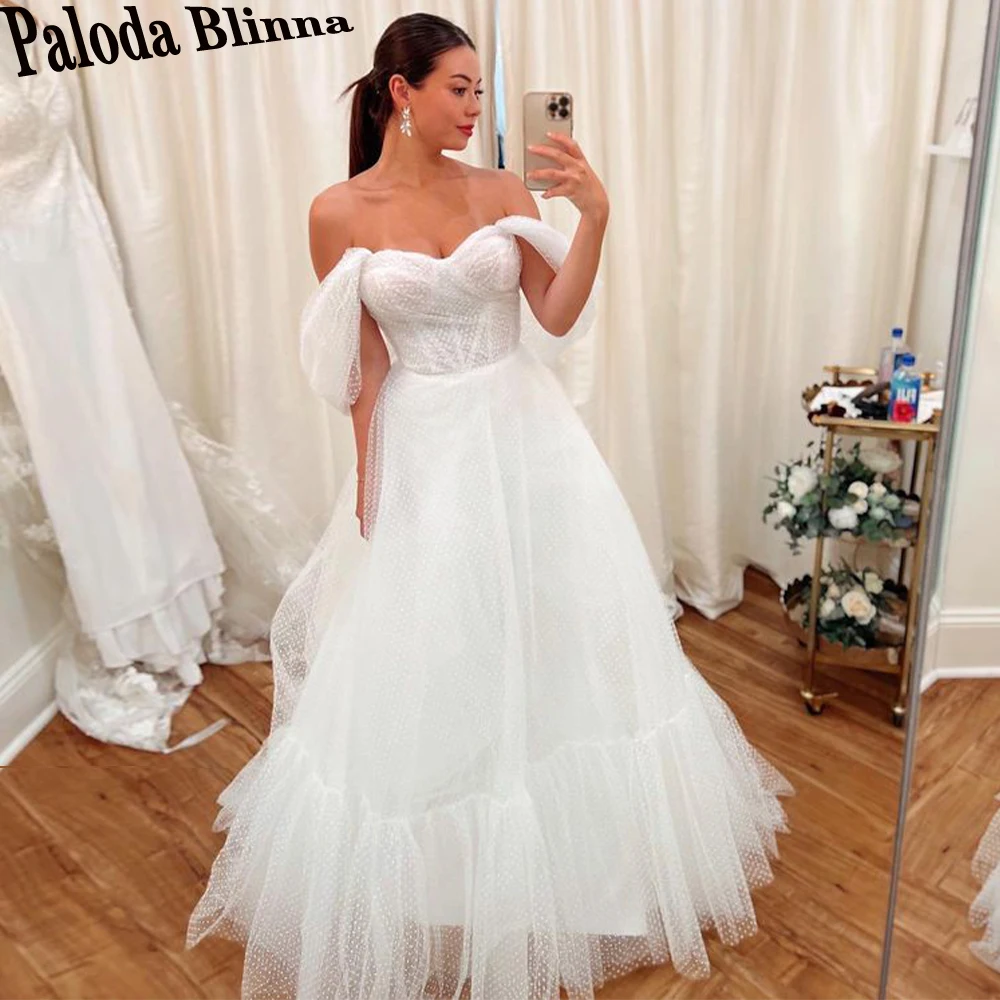 Paloda Charming Cap Sleeve Wedding Gown For Bride Polka Dot Tulle Strapless Pleat Court Train A-LINE Vestidos De Novia Brautmode
Paloda Charming Cap Sleeve Wedding Gown For Bride Polka Dot Tulle Strapless Pleat Court Train A-LINE Vestidos De Novia Brautmode