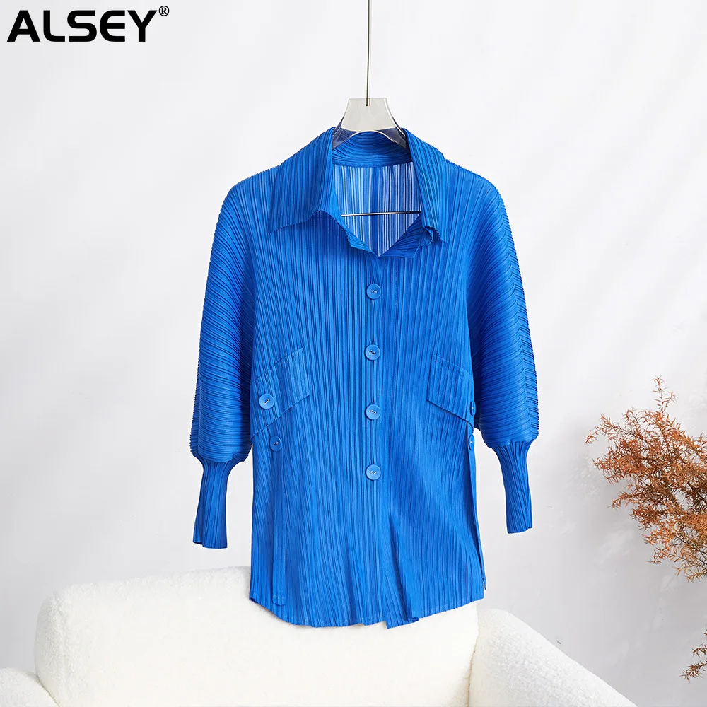 Плиссированная Свободная Повседневная рубашка ALSEY Miyake, женские топы, сексуальный дизайн, милая рубашка с рукавом-бабочкой, короткая куртка с лацканами
Плиссированная Свободная Повседневная рубашка ALSEY Miyake, женские топы, сексуальный дизайн, милая рубашка с рукавом-бабочкой, короткая куртка с лацканами