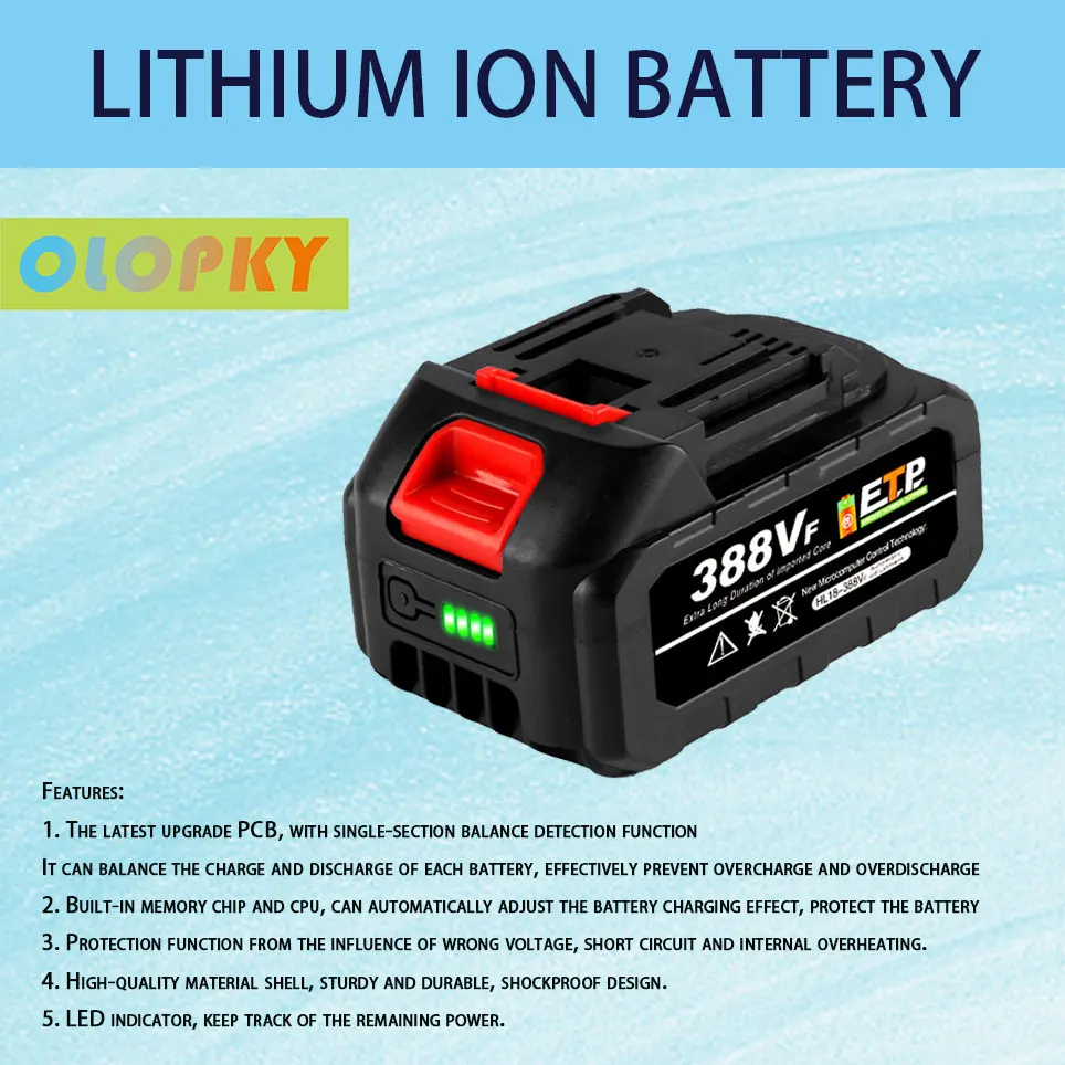 2021 Large battery upgrade rechargeable battery 18V lithium battery Makita 18V B series battery with power indicator
2021 Large battery upgrade rechargeable battery 18V lithium battery Makita 18V B series battery with power indicator