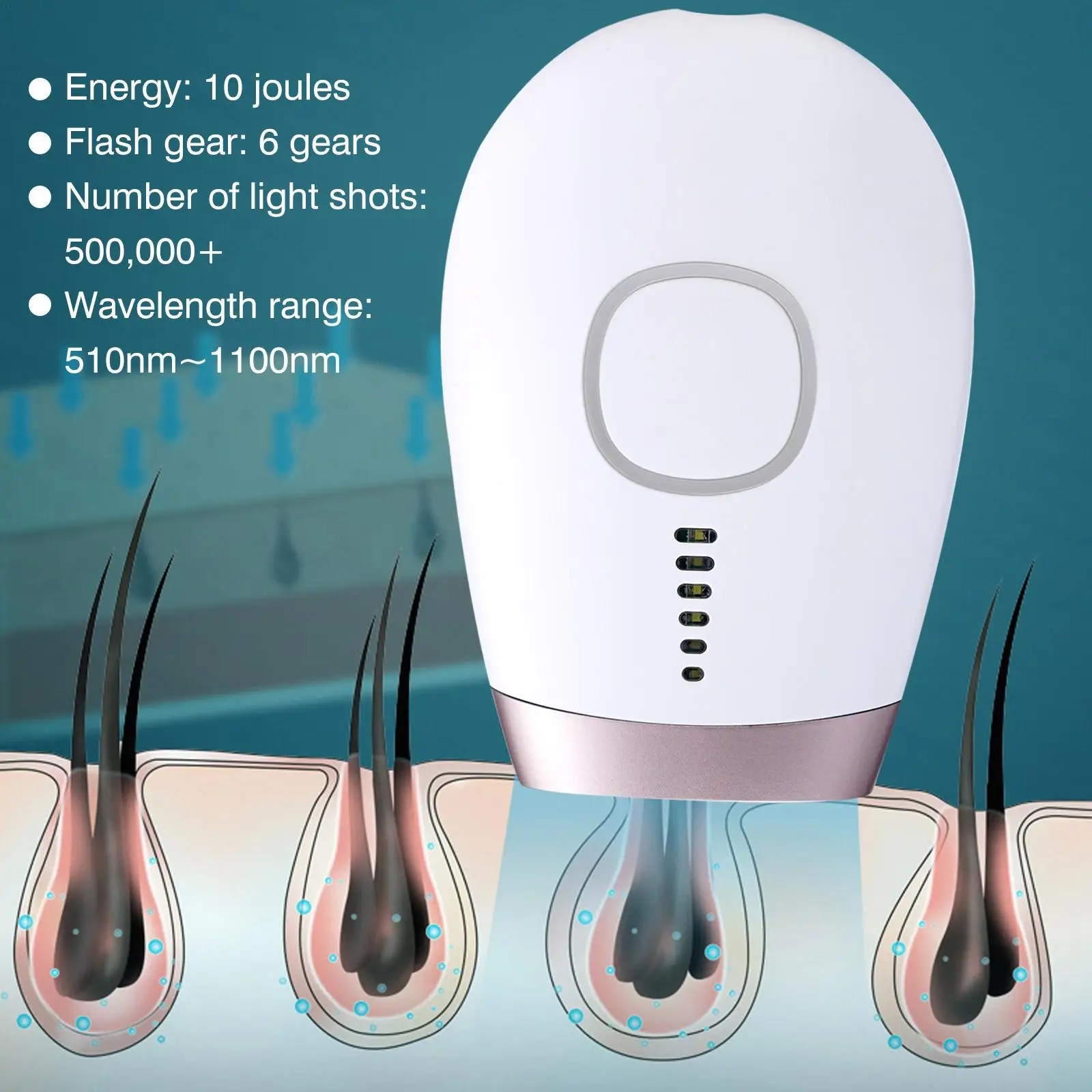 24W Mini IPL Hair Remove Device 510nm-1100nm Flash-Support Work Hair Removal Via Phone And Manage The Process For Women
24W Mini IPL Hair Remove Device 510nm-1100nm Flash-Support Work Hair Removal Via Phone And Manage The Process For Women