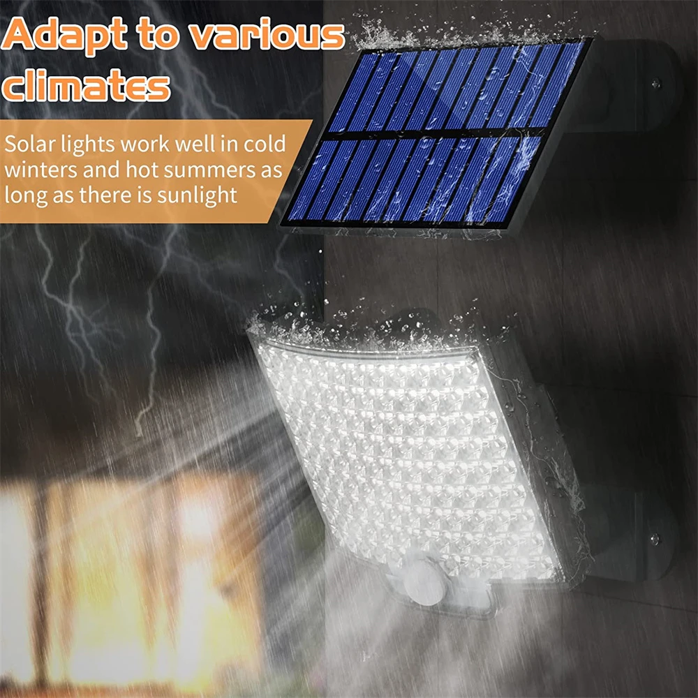 Upgrade 188 LED Solar Light Outdoor Super Bright Motion Sensor Solar LED Garden Wall Lamp IP65 Waterproof 4 Working Modes
Upgrade 188 LED Solar Light Outdoor Super Bright Motion Sensor Solar LED Garden Wall Lamp IP65 Waterproof 4 Working Modes