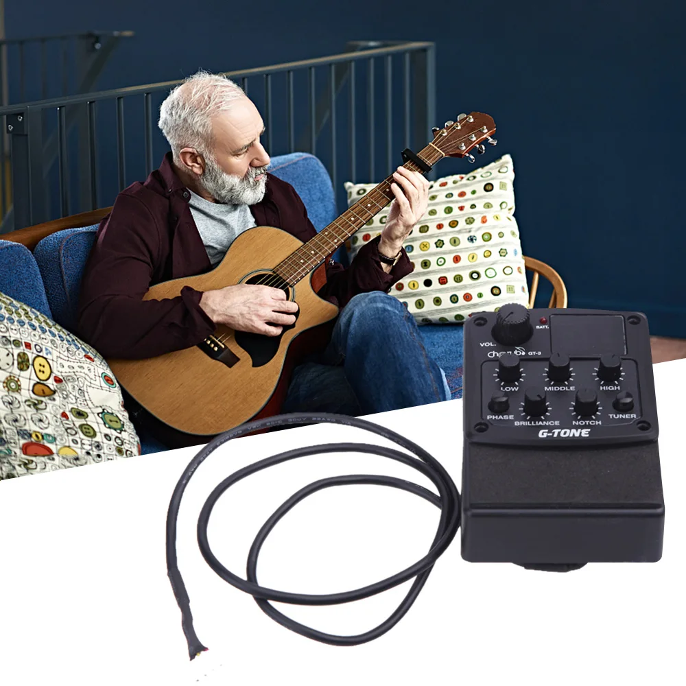 Cherub G-Tone GT-3 3-Band Acoustic Guitar EQ Preamp System Piezo Pickup Equalizer Chromatic Tuner Phase Effect Guitar Accessory
Cherub G-Tone GT-3 3-Band Acoustic Guitar EQ Preamp System Piezo Pickup Equalizer Chromatic Tuner Phase Effect Guitar Accessory