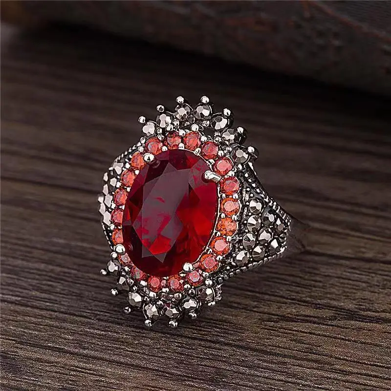 New Wish Hot Selling Jewelry Vintage Large Gem Ring Ring Red Pomegranate Jewelry Exaggerated Black Ore Finger
New Wish Hot Selling Jewelry Vintage Large Gem Ring Ring Red Pomegranate Jewelry Exaggerated Black Ore Finger