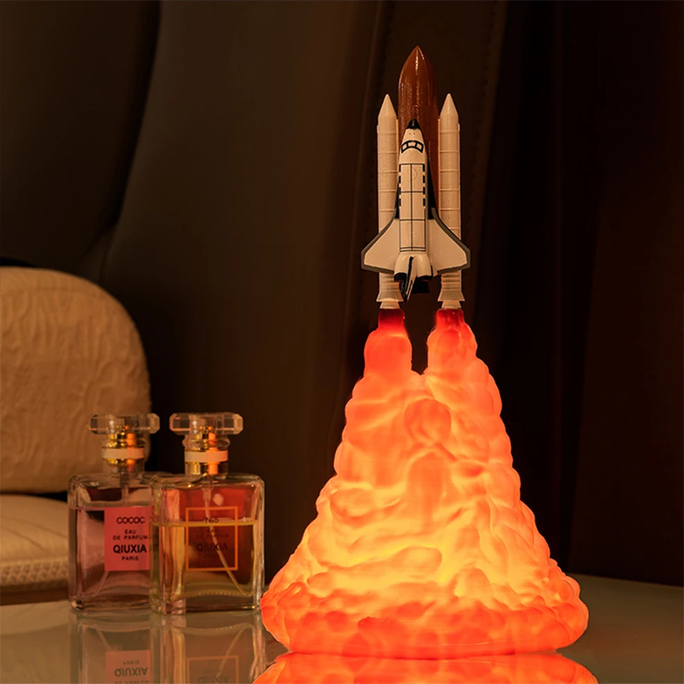 3D Print LED Space Shuttle Rocket Night Light Desk Lamp 800mAh USB Rechargeable Atmosphere Lights Room Decor Kids Christmas Gift
3D Print LED Space Shuttle Rocket Night Light Desk Lamp 800mAh USB Rechargeable Atmosphere Lights Room Decor Kids Christmas Gift