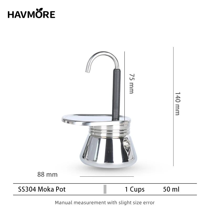 HAVMORE Мини-кофеварка мока-потом на 1/4 чашки
HAVMORE Мини-кофеварка мока-потом на 1/4 чашки