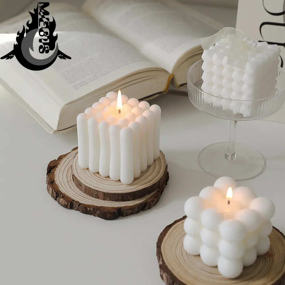 

MEBIS Geometric Rubik's Cube Scented Candle Soy Wax White Ins Aromatherapy Candles Home Decoration Ornaments Creative Souvenirs