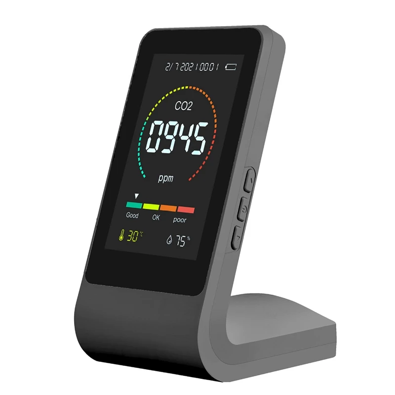 Детектор углекислого газа, качество воздуха, температура и влажность, портативный полупроводник CO2 3 в 1 с инфракрасным излучением 
Детектор углекислого газа, качество воздуха, температура и влажность, портативный полупроводник CO2 3 в 1 с инфракрасным излучением