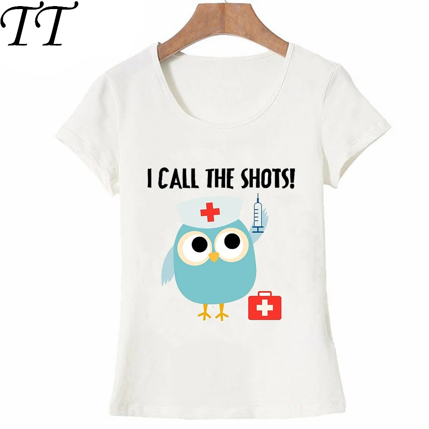 Fashion Women T-Shirt Professions Owl Nurse I Call the Shots Design T Shirt Short Sleeve Casual Tops ladies novelty Tees
Fashion Women T-Shirt Professions Owl Nurse I Call the Shots Design T Shirt Short Sleeve Casual Tops ladies novelty Tees