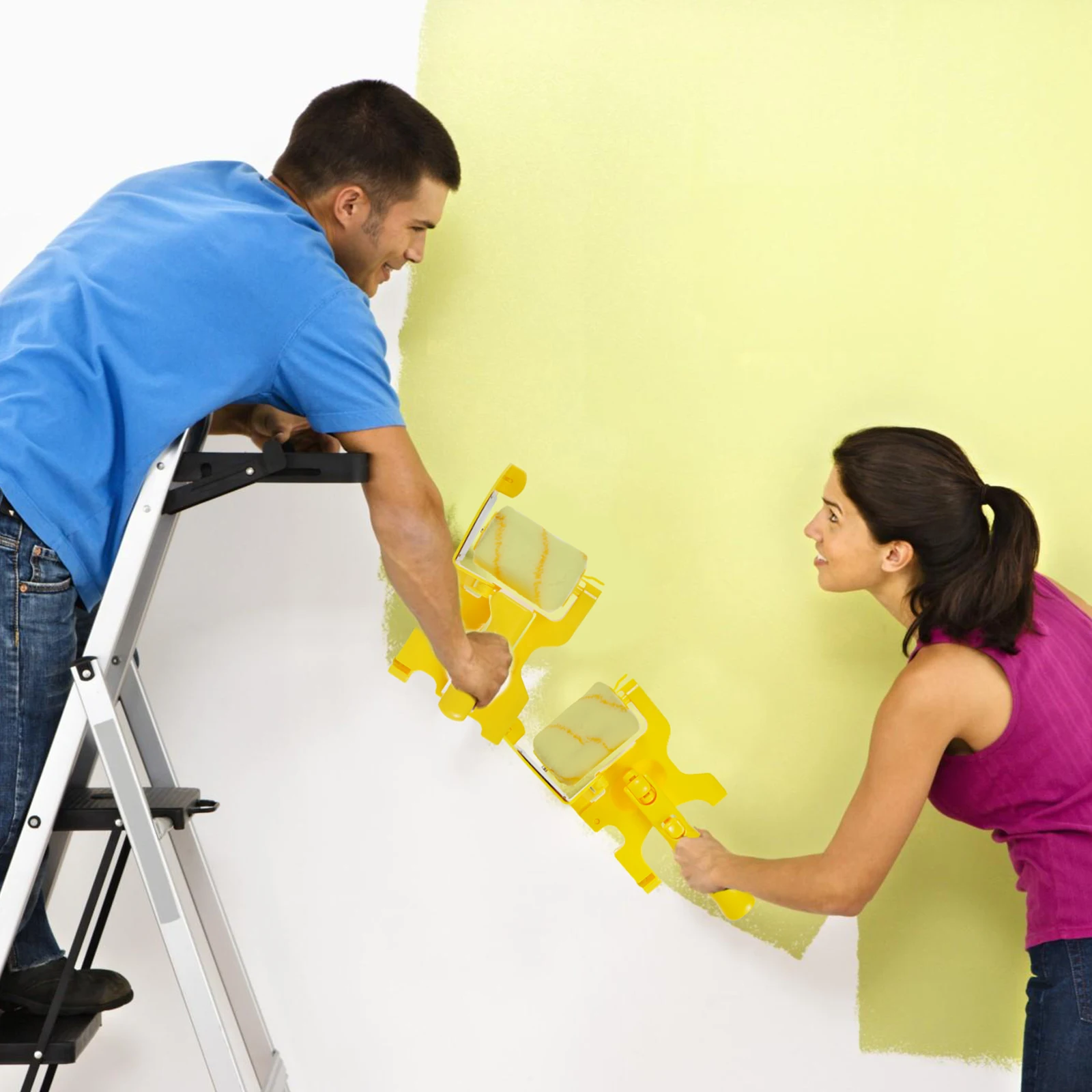 Paint Edger Roller Brush Clean-Cut Paint Edger Tool with 3 Rollers and 2 Brushes Plastic Room Ceiling Painting Tool Handheld
Paint Edger Roller Brush Clean-Cut Paint Edger Tool with 3 Rollers and 2 Brushes Plastic Room Ceiling Painting Tool Handheld