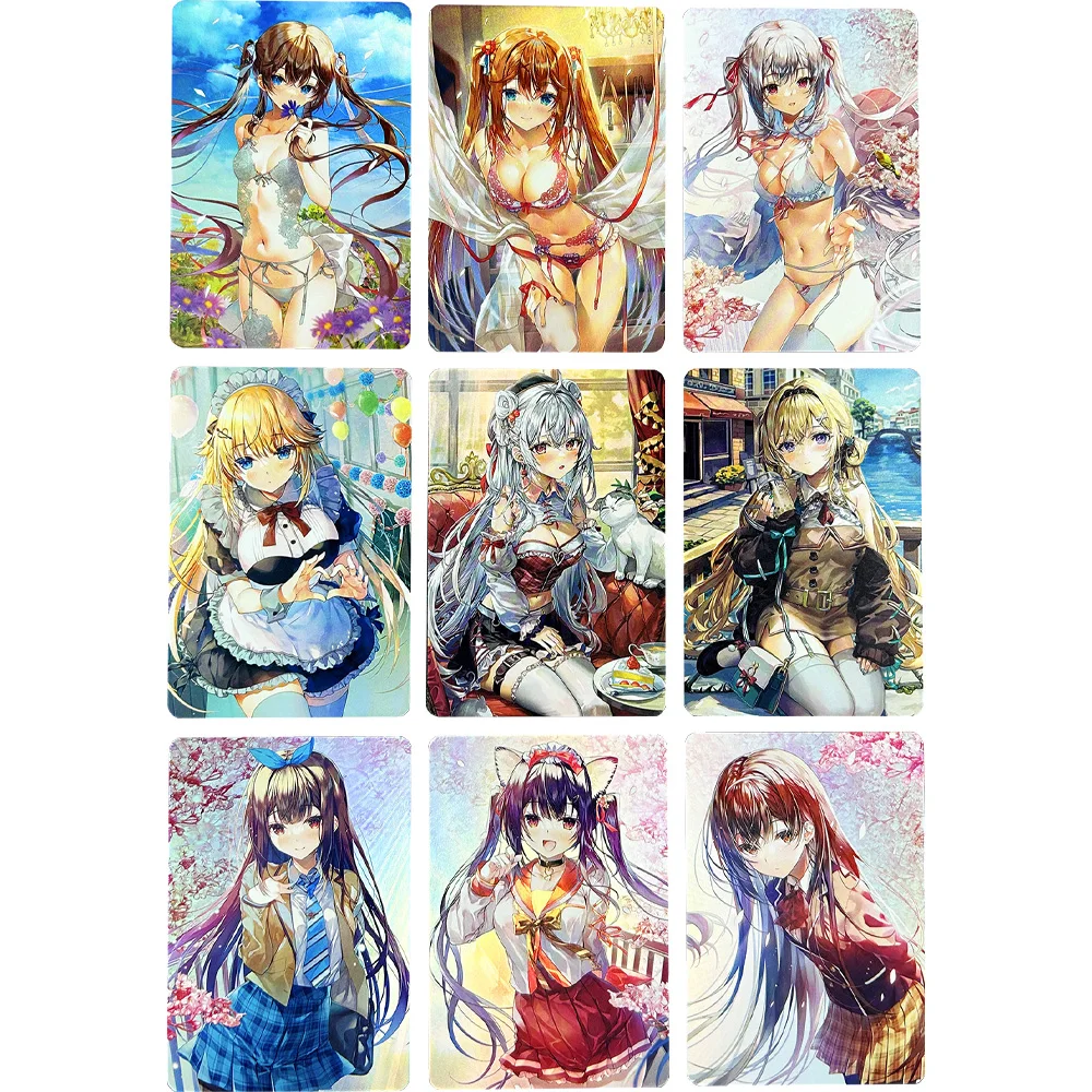 9Pcs/set Underwear Girl Sexy Card Anime Collection Card Stockings Refractive Colorful Flash Anime Peripheral Boy Gifts 63*88mm
9Pcs/set Underwear Girl Sexy Card Anime Collection Card Stockings Refractive Colorful Flash Anime Peripheral Boy Gifts 63*88mm