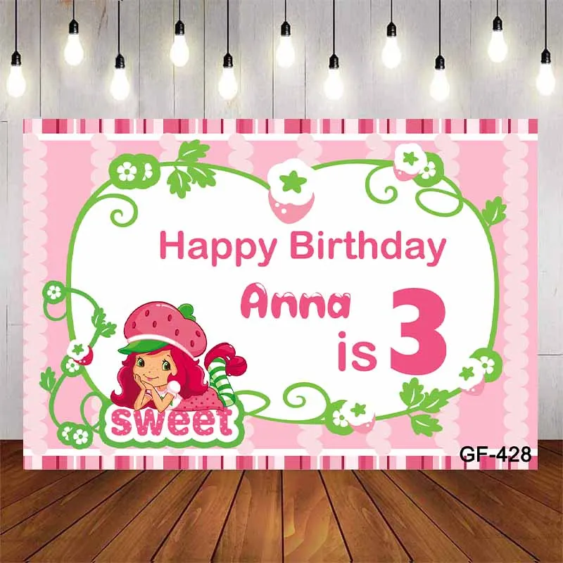 Girl Birthday Party Strawberry Shortcake backdrop for photographers baby shower photo background Sweet Pink Cartoon Decor Banner
Girl Birthday Party Strawberry Shortcake backdrop for photographers baby shower photo background Sweet Pink Cartoon Decor Banner