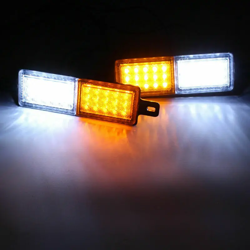 2x Universal Truck Trailer Bull Bar Front Bumper LED Indicator Lights Side Marker Lamp 12V-24V 30LED White Amber Parking Lights
2x Universal Truck Trailer Bull Bar Front Bumper LED Indicator Lights Side Marker Lamp 12V-24V 30LED White Amber Parking Lights
